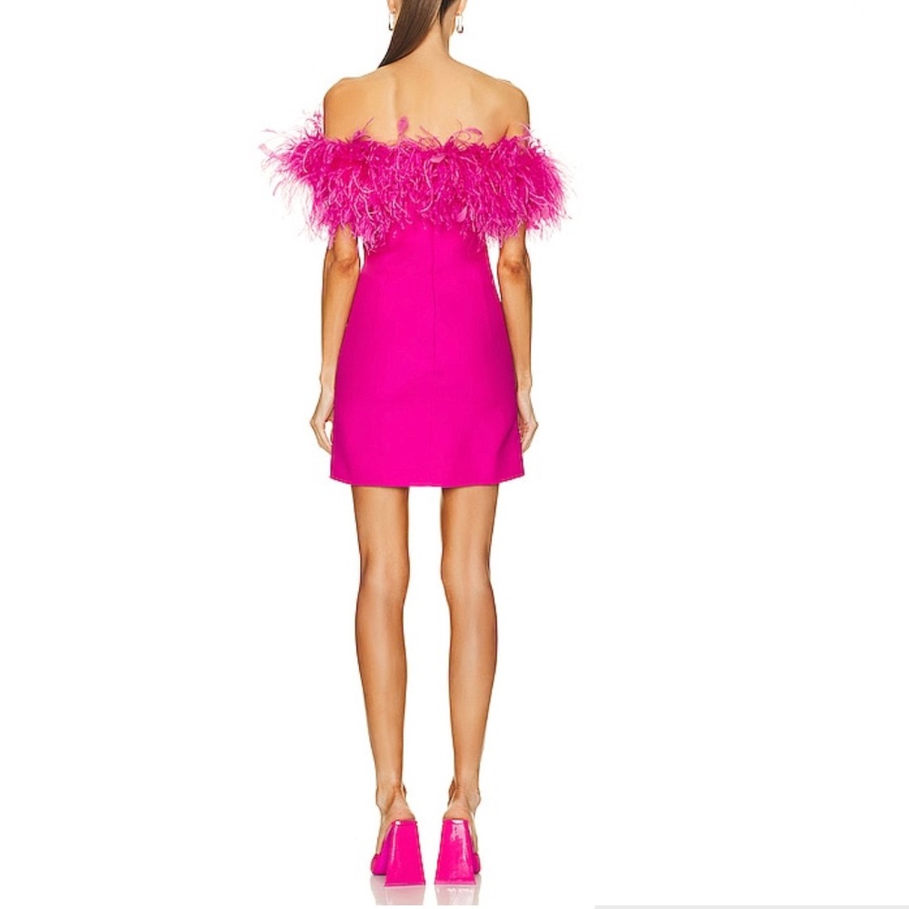 Valentino Women's Crepe Couture Short Dress With Feather Embroidery - Picture 4 of 4